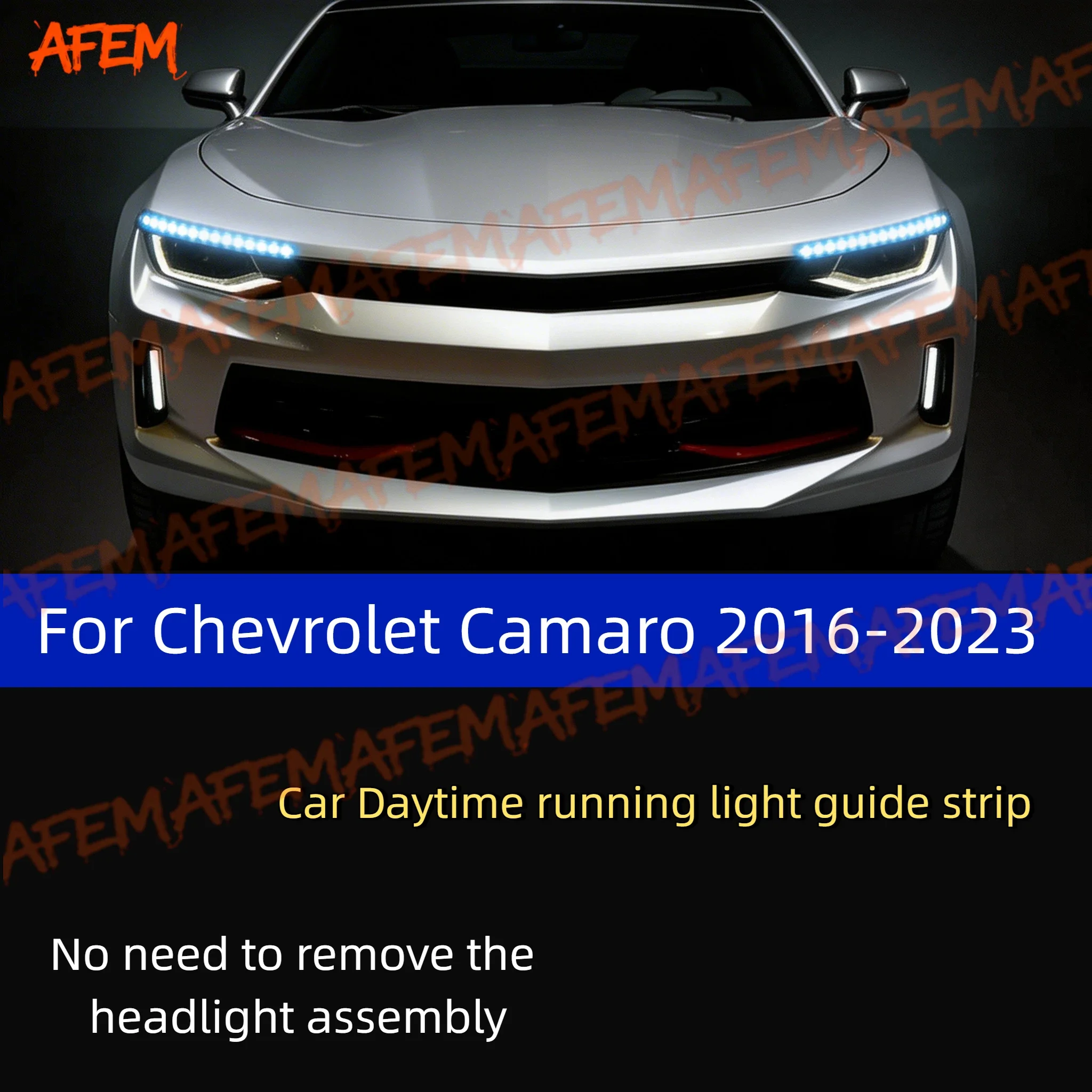 

For Chevrolet Camaro 16-23 2Pcs 12V Led Guide Strip Headlight For Car Daytime Running Lights Turn Signal DRL Car Modification