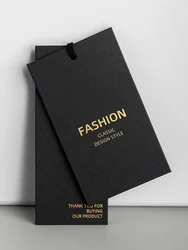100pcs Thickened Clothing Hangtags Customized Black Cardboard Women's Clothing Labels Custom Clothes Logo Custom Card Logo Desig