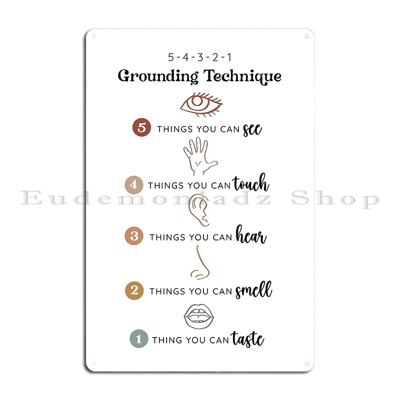 5 4 3 2 1 Grounding Technique Metal Plaque Poster Character Wall Cave Decoration Garage Club Garage Tin Sign Poster