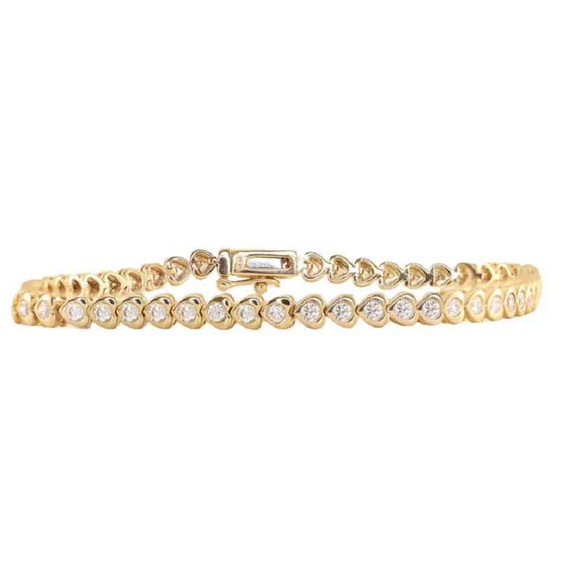 2026 New Wholesale Fashion Lady Jewelry Gold Color Heart Shaped Tennis Chain Bracelet For Women