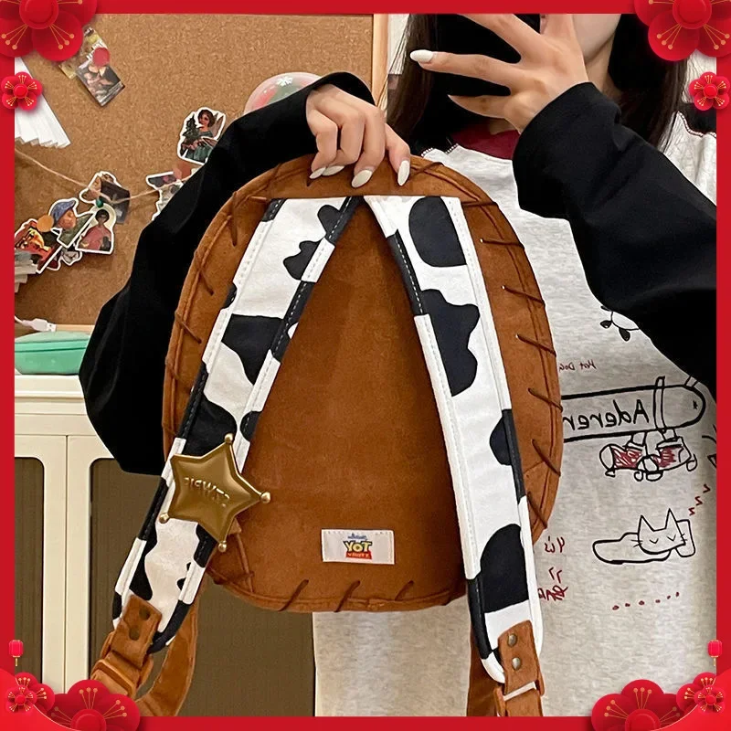 Disney Toy Story Woody Cowboy Hat Backpacks Cartoon Peripheral Storage Bag Fashion Crossbody Bag Large Capacity Chest Bags Gifts