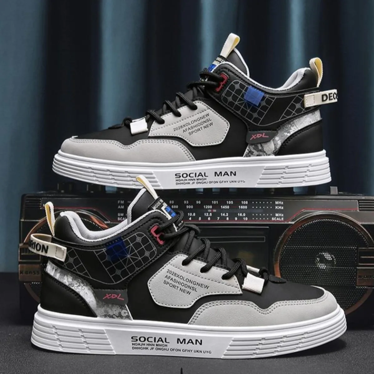 أحذية رجالية عصرية مصنوعة من الجلد الأبيض - أحذية رياضية كاجوال غير قابلة للانزلاق، أحذية ترفيهية مريحة مناسبة لجميع المواسم
