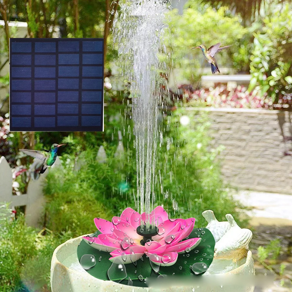 Outdoor Solar Water Fountain Lotus Decoration Creative Garden Decor Bird Bath Pond Solar Powered New Arrivals