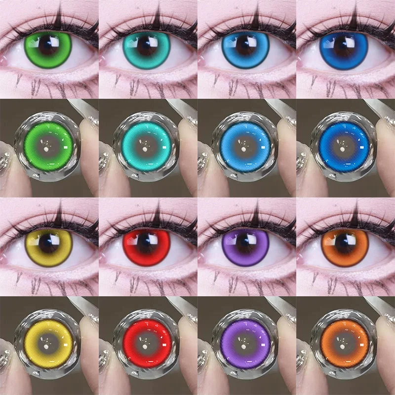 JeweLens Cosplay Myopie Farbkontaktlinsen Anime Schüler 6 Monate 1 Paar Halloween Niedlich 14,2 mm Softlens