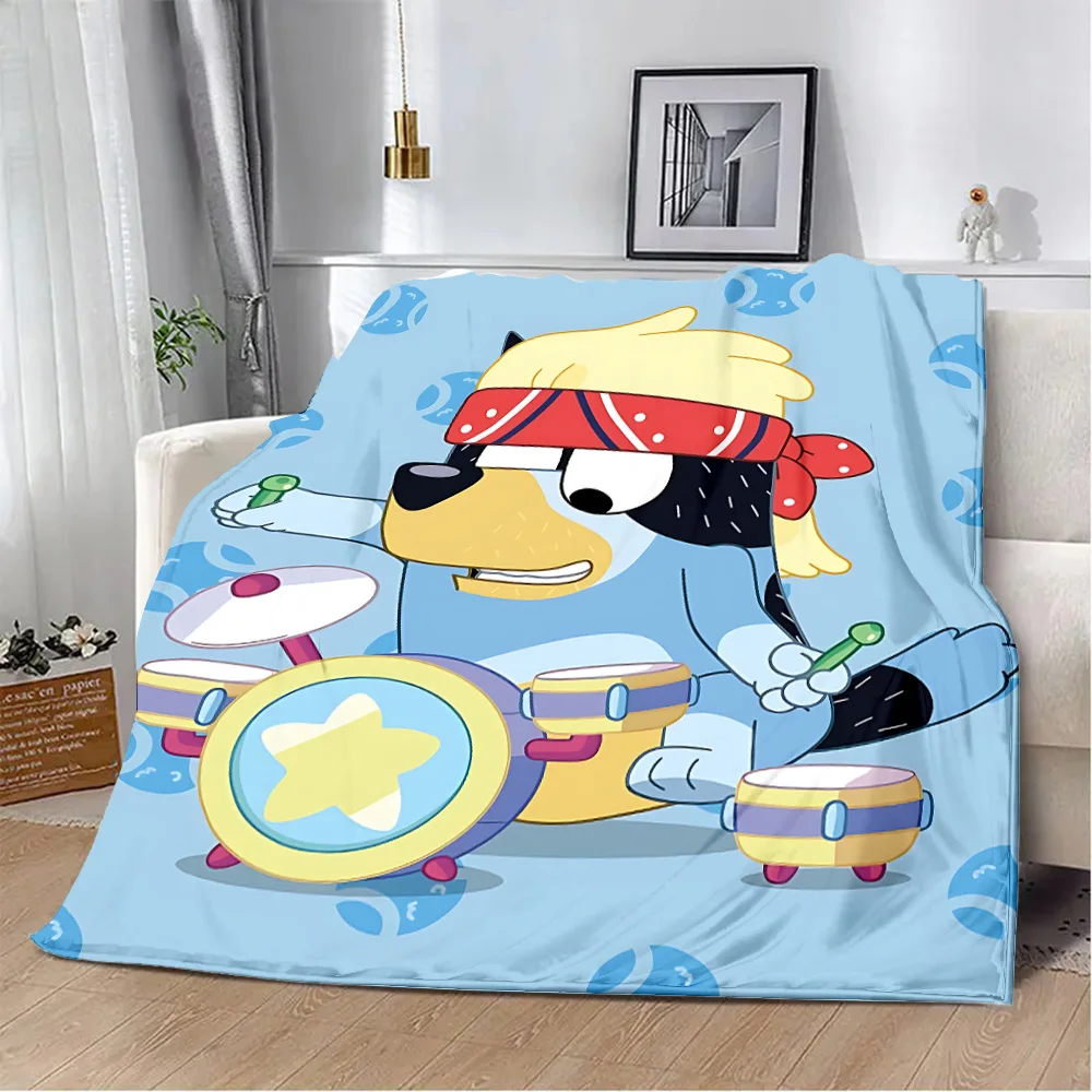 Kawaii Cartoon Print Blanket Picnic B-Blueys Bandit-Chilli Blankets Warm Blanket Soft and Comfortable Blanket Home Travel Gifts