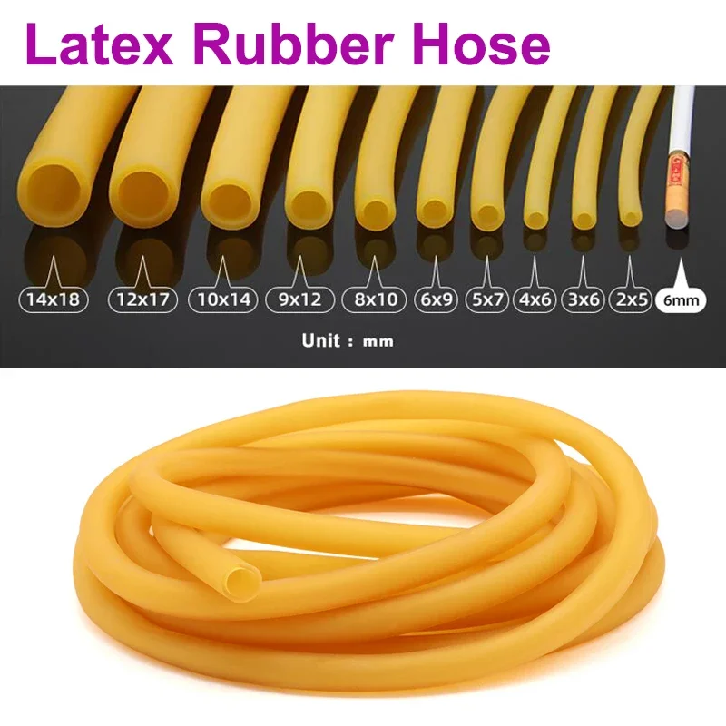 Yellow Nature Latex Rubber Hoses IDxOD 1.6~18mm High Resilient Surgical Medical Tube Slingshot Catapult Elastic Band