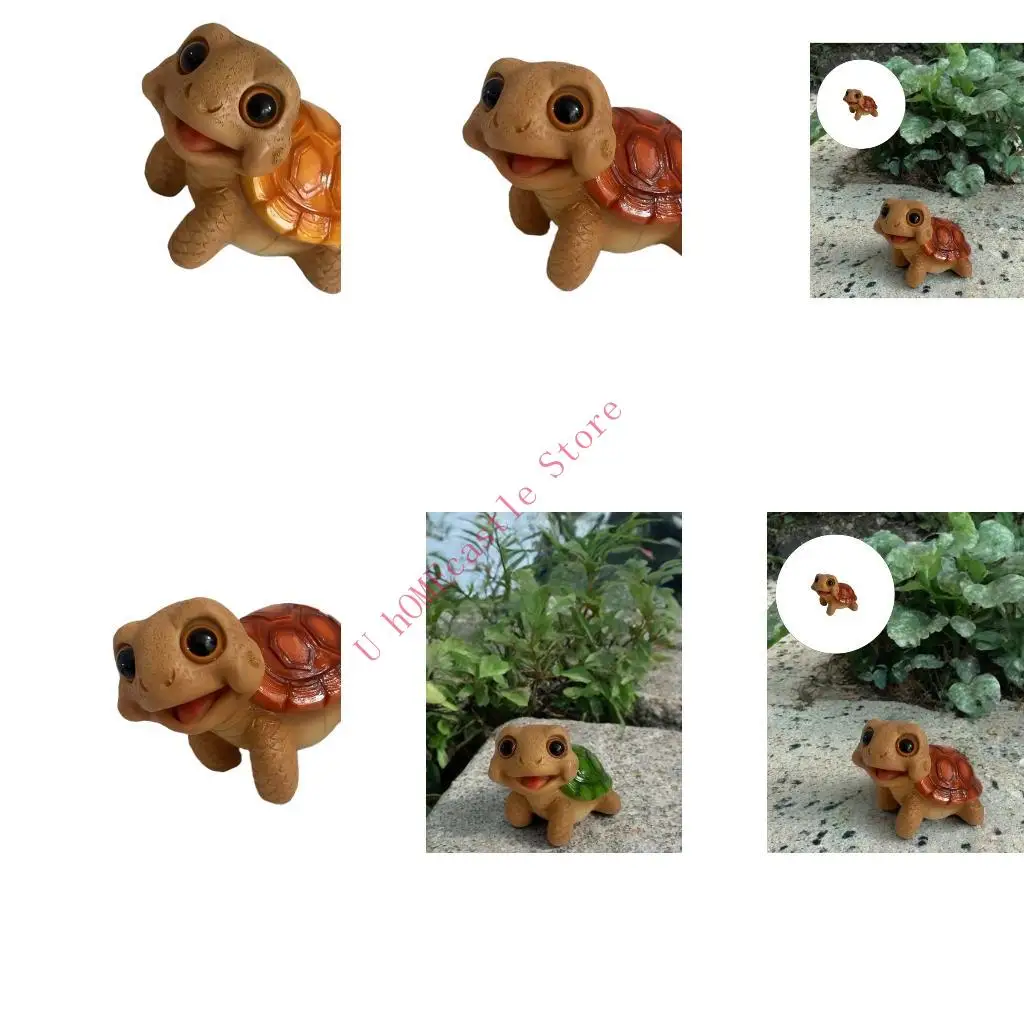 63HF Resin Turtles Figurine Collectibles Animal Statue Turtles Sculpture Ornament