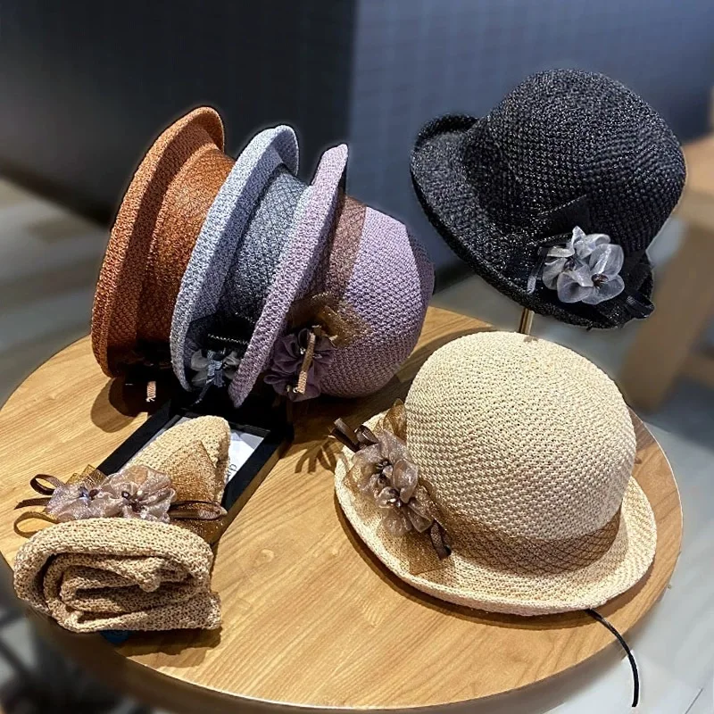 2025 وصول جديد! قبعة شمس نسائية صيفية بحافة ملفوفة |   دلو مزين بزهرة الأورجانزا |   وعاء قصير الحافة وقش