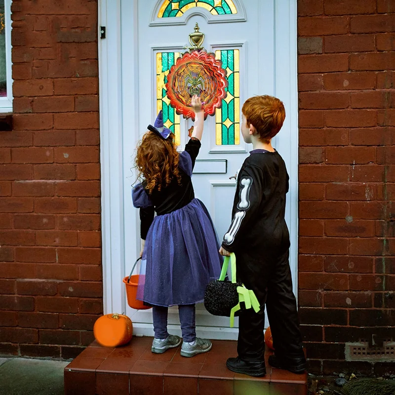 2x 3d Wind Spinner Outdoor Dekoration Halloween Geschenk für Halloween Garten Dekor a