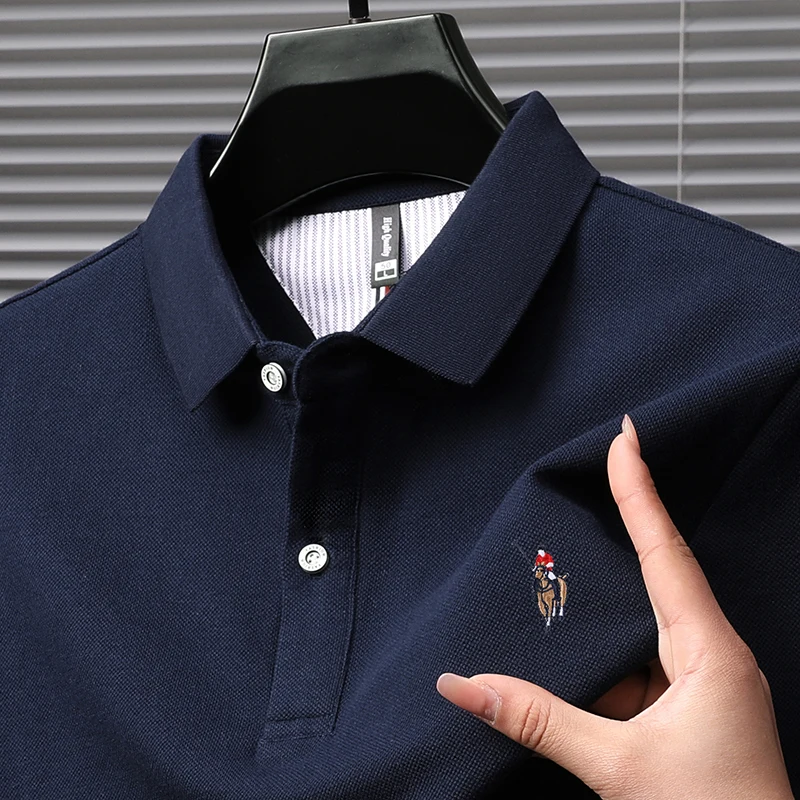 High End Brand POLO Shirt Summer New Item Pure Cotton Men\'s Short Sleeved Fashionable Exquisite Pony Embroidery Casual T-shirt