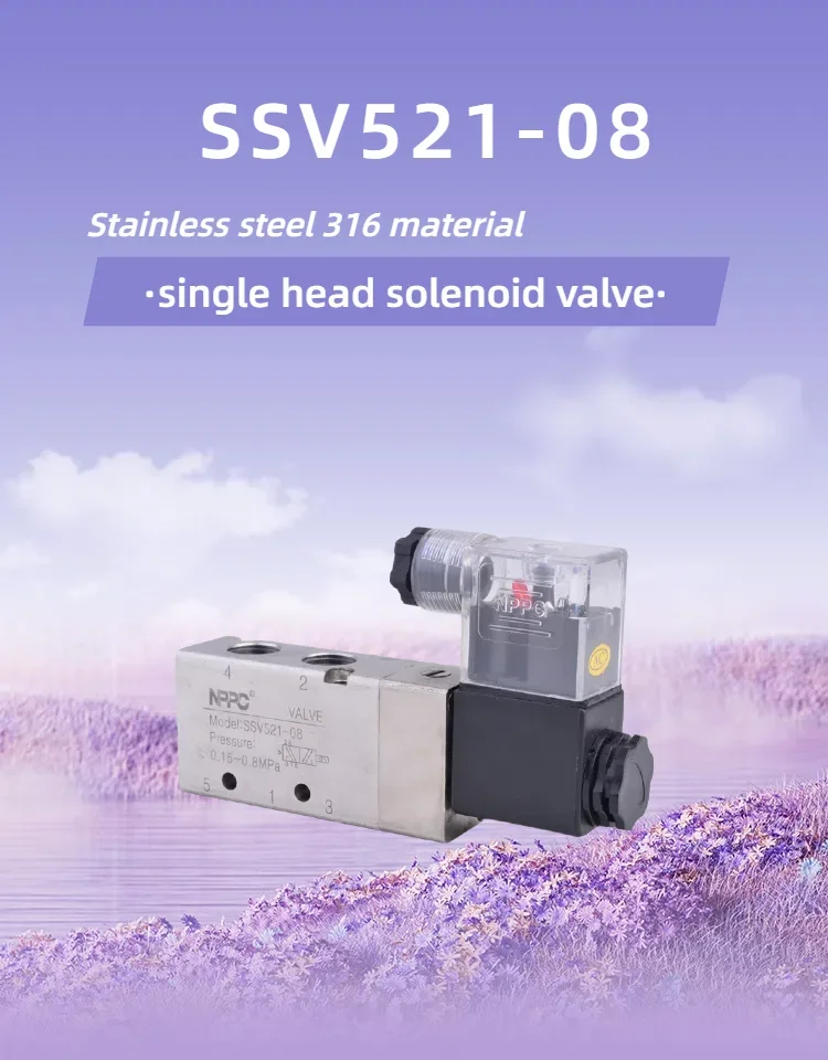 NPPC العلامة التجارية الفولاذ المقاوم للصدأ SUS316 SSV521-08 صمام الملف اللولبي رئيس واحد حجم المنفذ 1/4 نوع تركيب الأنابيب دعم المشغل اليدوي #6