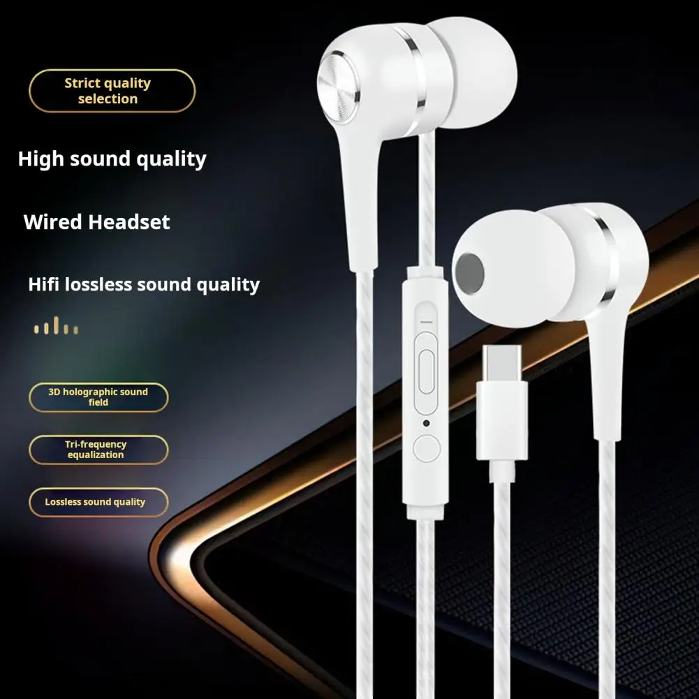 Wired Gaming Earbuds Noise-Cancelling Smart Wire Control Ultralight Ergonomic Design Universal High Clarity In-Ear Headphones