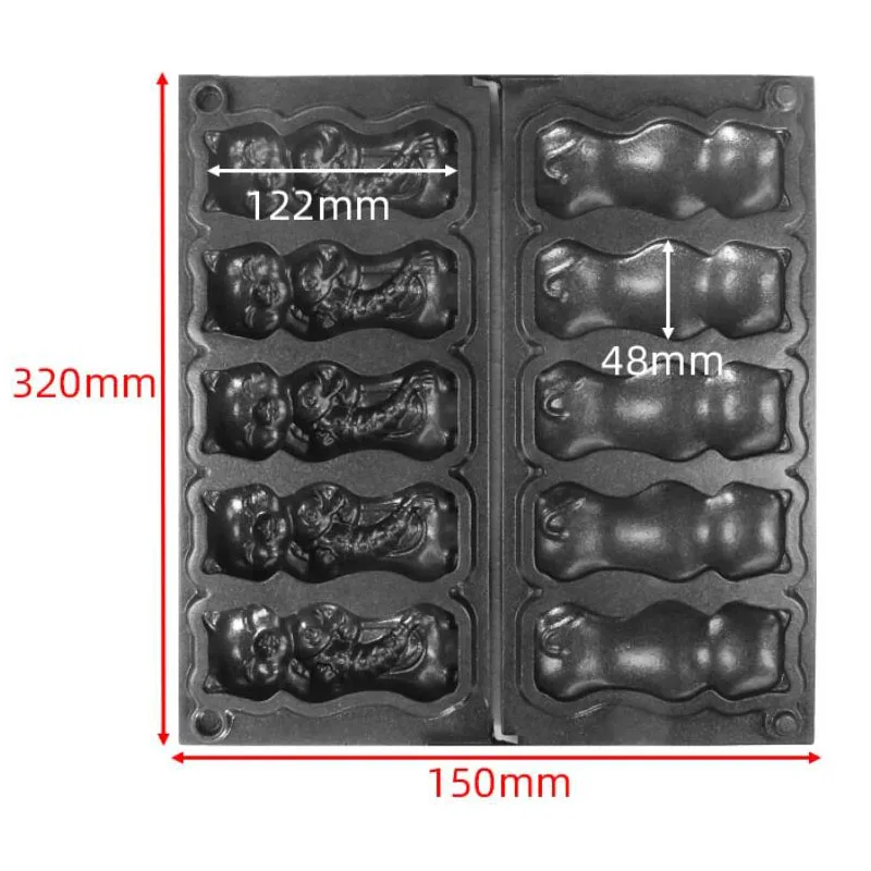 لطيف القط اصطياد الأسماك على شكل آلة صنع الوافل بنجيوبانغ وجبة خفيفة التجارية القط المعانقة الأسماك Taiyaki آلة طعام الشارع