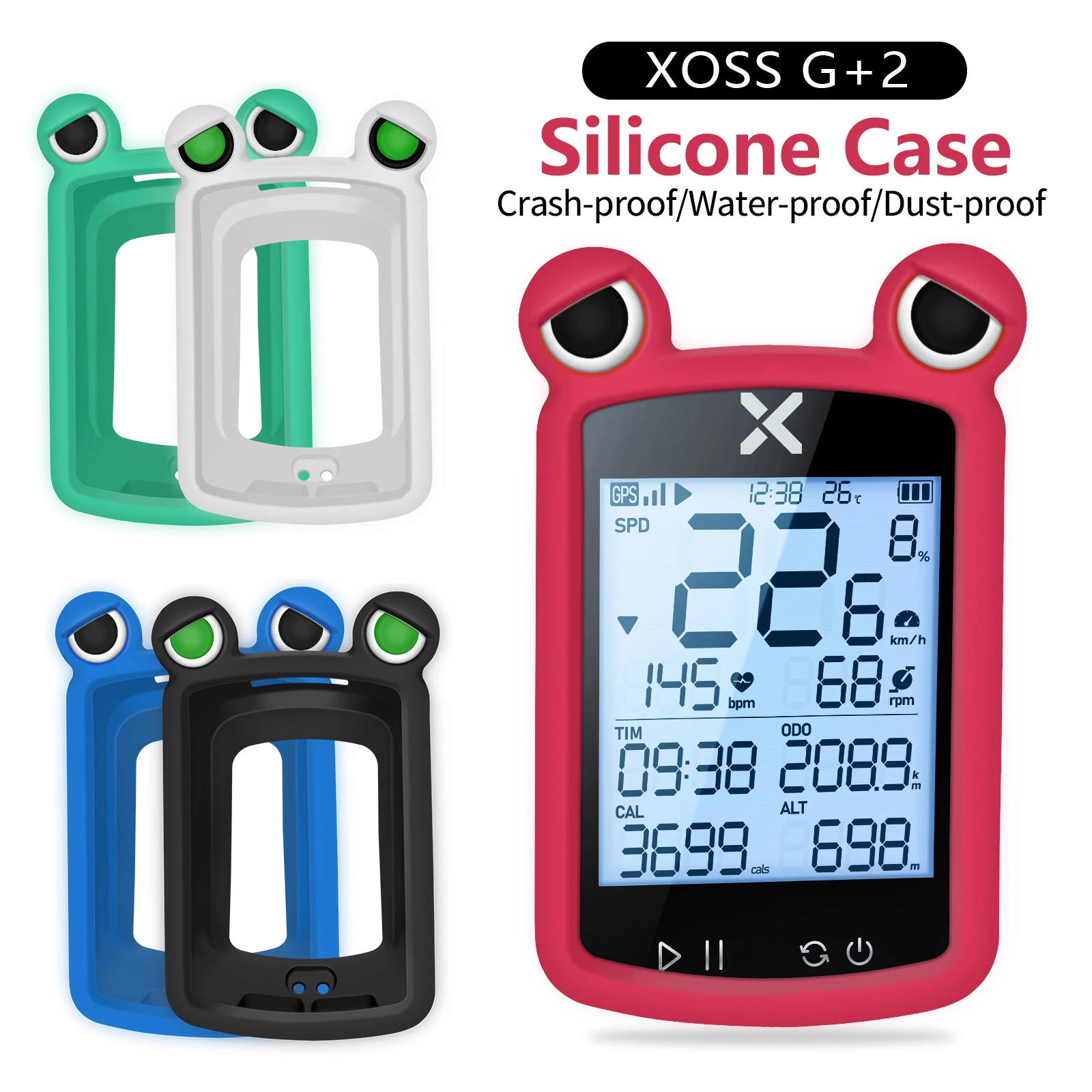 XOSS G2 G2+ PLUS Frog's Eye Bike Computer Silicone Case Soft and Safe Case Cover Cycling GPS Protective Skin Shell Guard