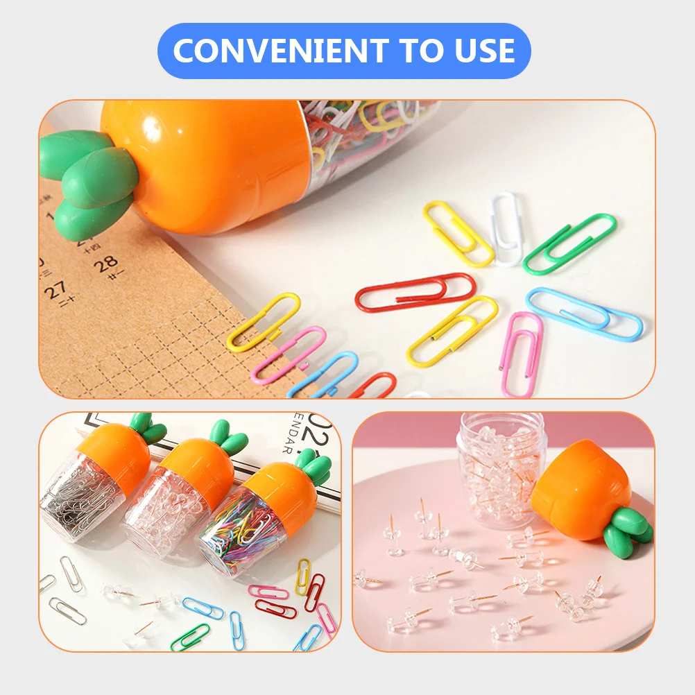 

1 Set Of Paper Decorative Thumbtacks Planner Clips Office Document Clips Small Metal Paperclips Multi-Use Portable Push Pins
