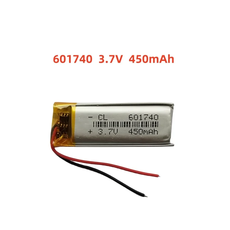 3.7V 450mAh Li-Polymer Replacement Li Lipo Battery 601740 JST 2Pin 1.0/1.25/1.5/2.0/2.54mm Connector For GPS Camera LED