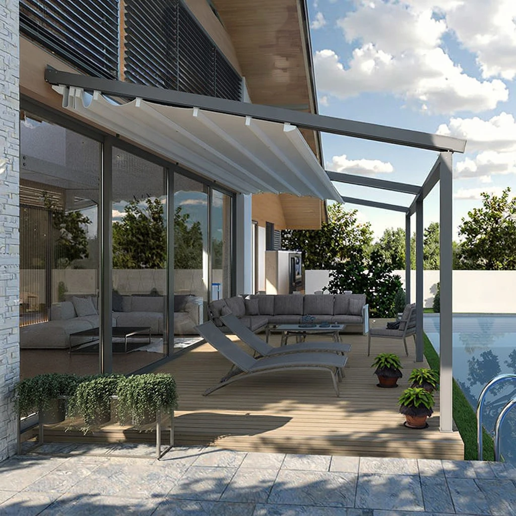 

Electric Motorized Aluminum Alloy Modern Arch Pergola With Customizable Size Eco-Friendly & Waterproof Design