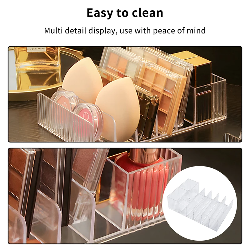 7 Grid Acrylic Nail Box Eyeshadow Palette Organizer Display Tray Storage Box Cosmetics Makeup Rack Holder Table And Bathroom