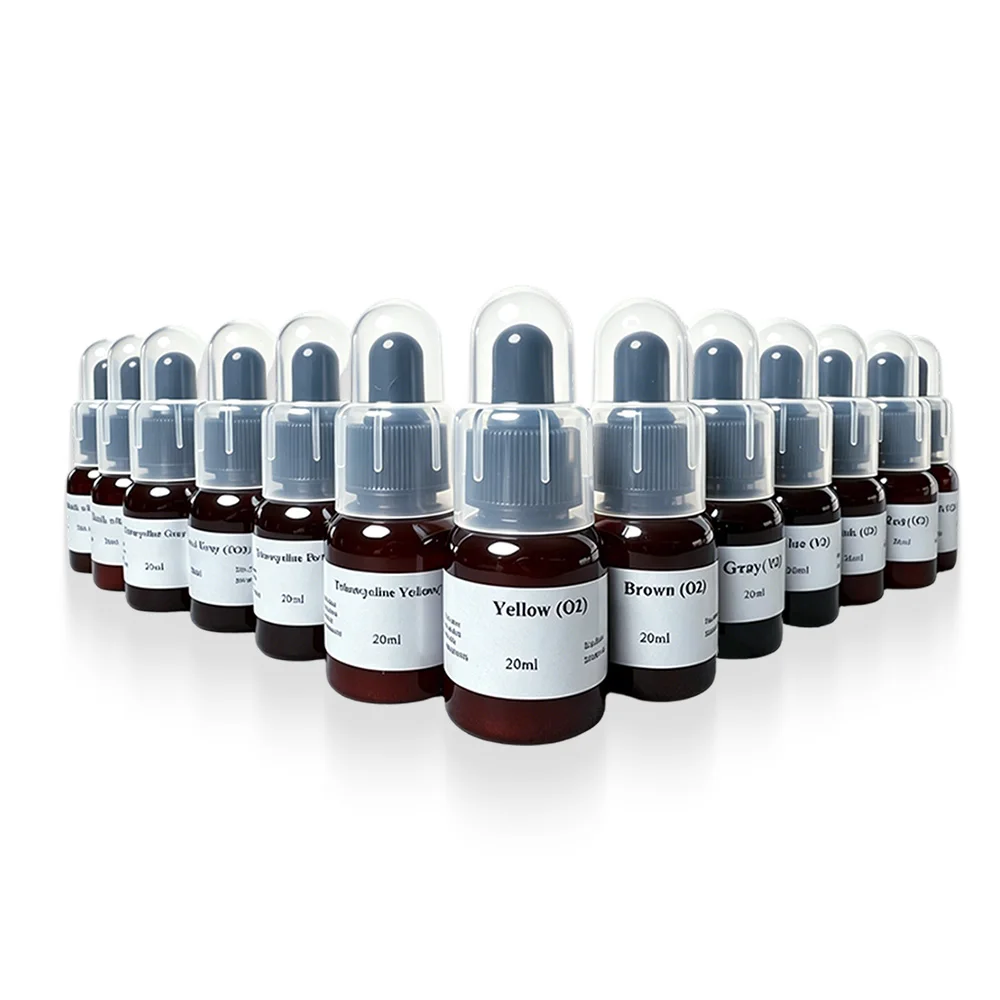 GUSROM Zirconia Esthetic Coloring Liquid 13 Shades Dental Lab Shade Dye Stain for Pre-Sintered Zirconia Crown Bridge Veneer 20ml