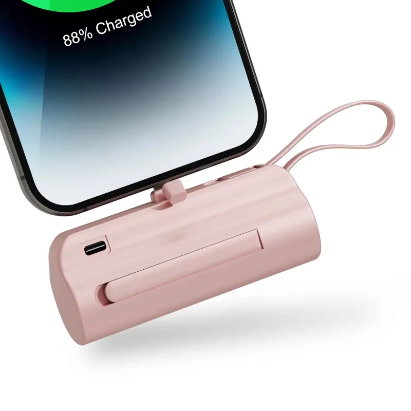 

Mini Power Bank Portable 5000mAh Power Phone Charger Capsule Dual USB-C Ports For IPhone16/ 15/15 plus/15 pro/15 pro Max/Android