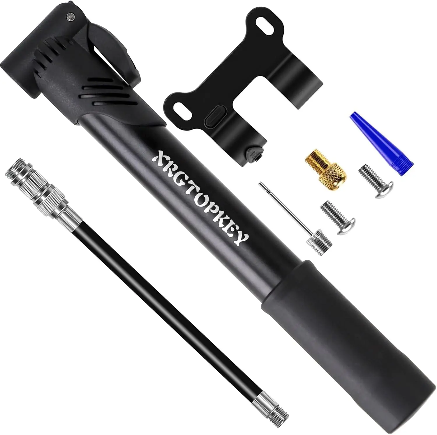 

Мини-велосипедный насос 100 фунтов на квадратный дюйм с двойным Schrader/Presta, портативный надувной насос со шлангом и кронштейном для дорожных и горных велосипедов