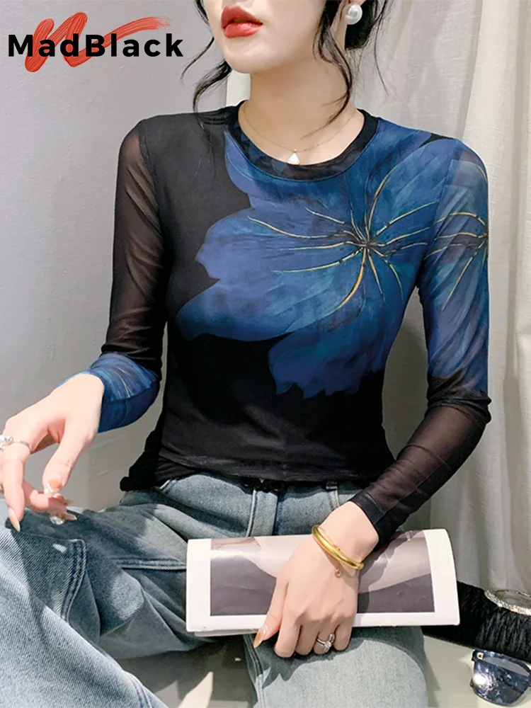 

Женская футболка с длинным рукавом и круглым вырезом, в европейском стиле