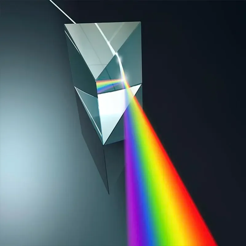 Imagem -05 - Grande Prisma Triangular Cristal Arco-íris Fotografia de Casamento Desenvolvimento de Interesse das Crianças Experimento de Física 40x40x180 mm