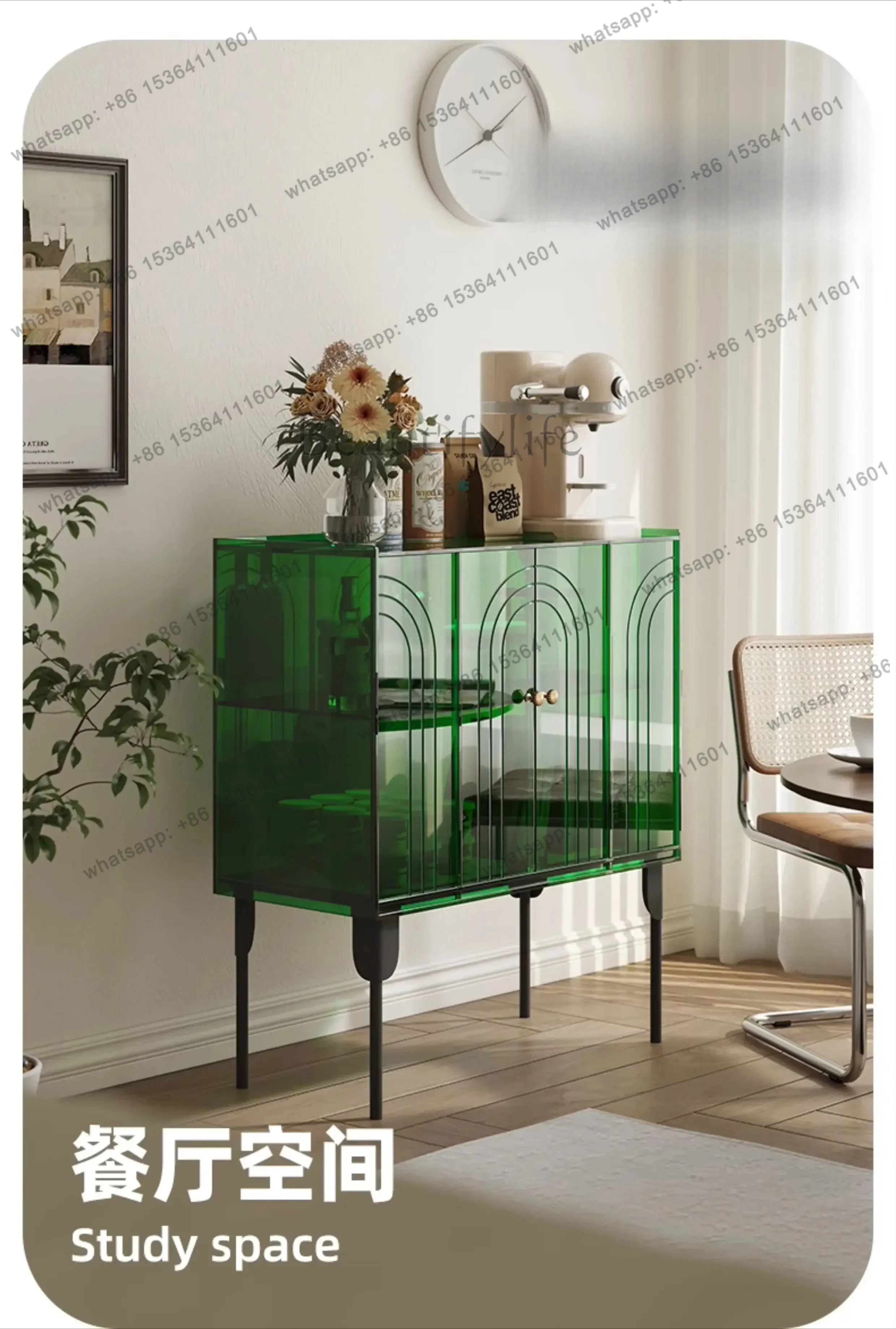 

DD25Nordic entrance cabinet light luxury acrylic dining side cabinet modern simple storage bucket cabinet glass living room sofa