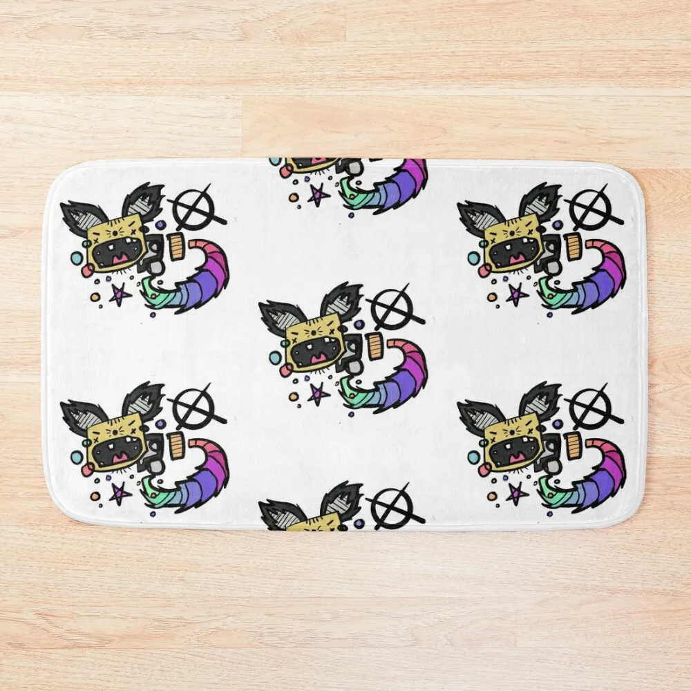 

NO TARGET - CREATURES #27 [RAINBOW KITTY] Bath Mat Bathroom Shower Curtain Non-Slip Bathroom Kit Bathroom Mat