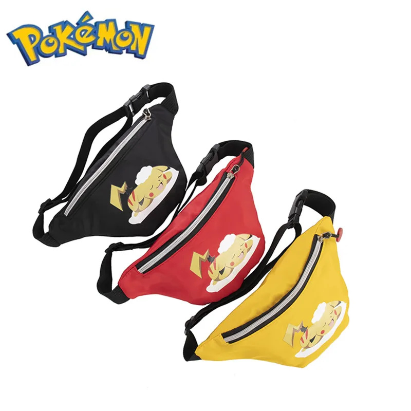 Kieszonkowy potwór Pikachu płócienna torba Crossbody Unisex z nadrukiem w talii uroczy prezent urodzinowy dla dzieci