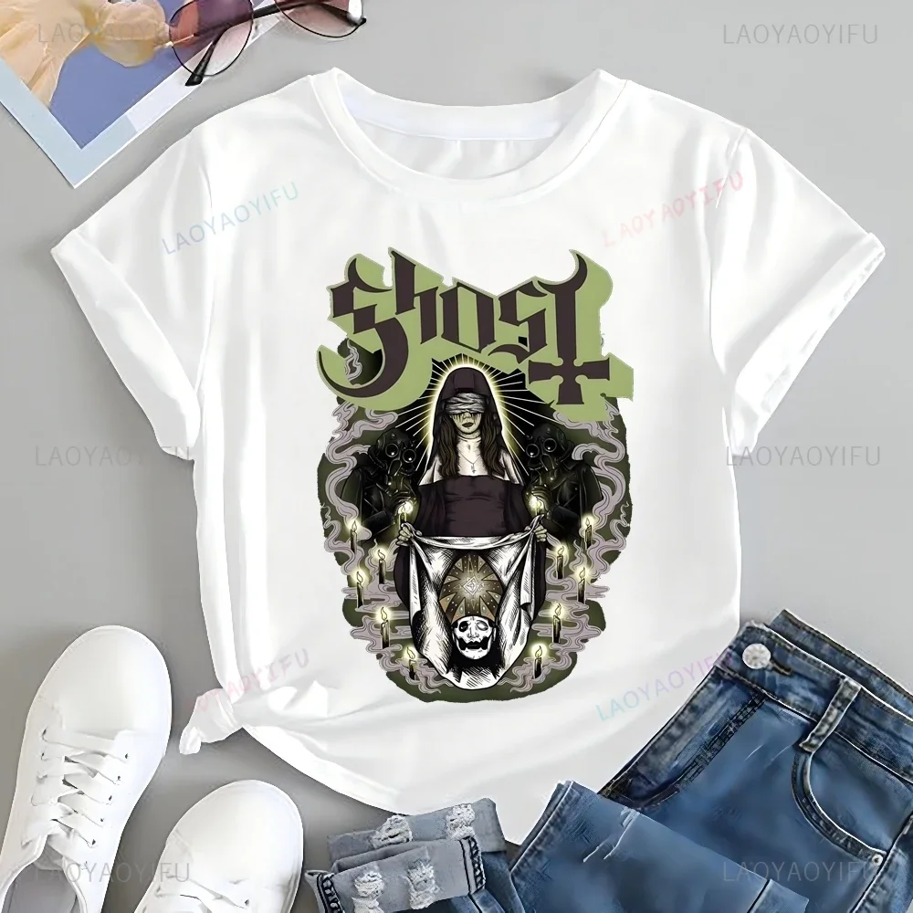 Vintage Swedish Rock Band Ghost Band Printed T-shirt Top Ghost Band Trend Short Sleeve Unisex Shirt Graphic Oversized T-shirt