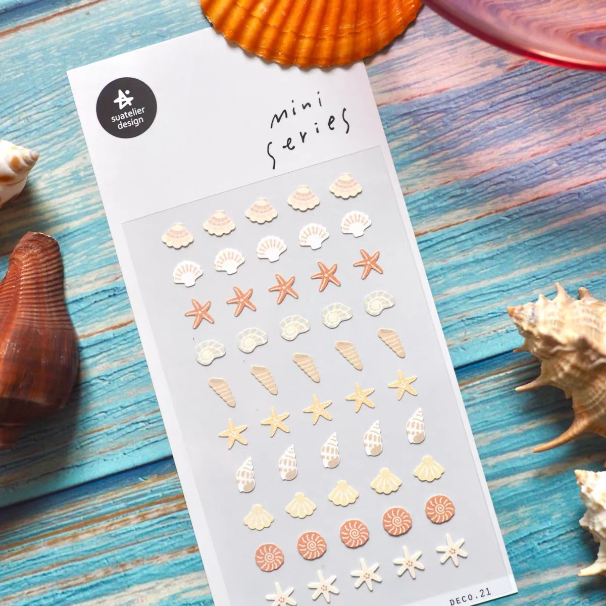 Korean Import Suatelier Mini Sea Star Shell Conch Paper Stickers Scrapbooking Diy Journaling Diary Decor Stationery Sticker 131