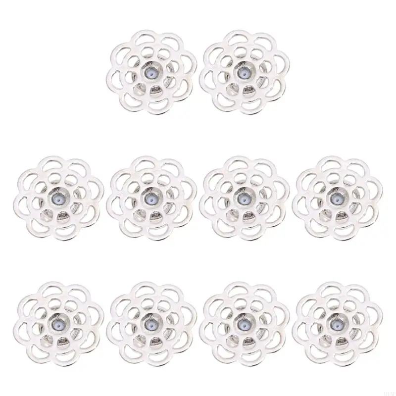 91AF 10 Pieces Tight Earring Backs For Heavy Studs Flower Copper Supports Stay In Place All Day
