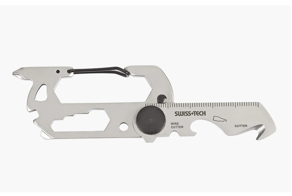 SWISS TECH 13-in-1 tragbare Mini-Multifunktionswerkzeuge, kleine Tasche, EDC-Werkzeug, Multitool-Set, Karabinerhaken, Wandern, Camping-Gadgets – Detail 12