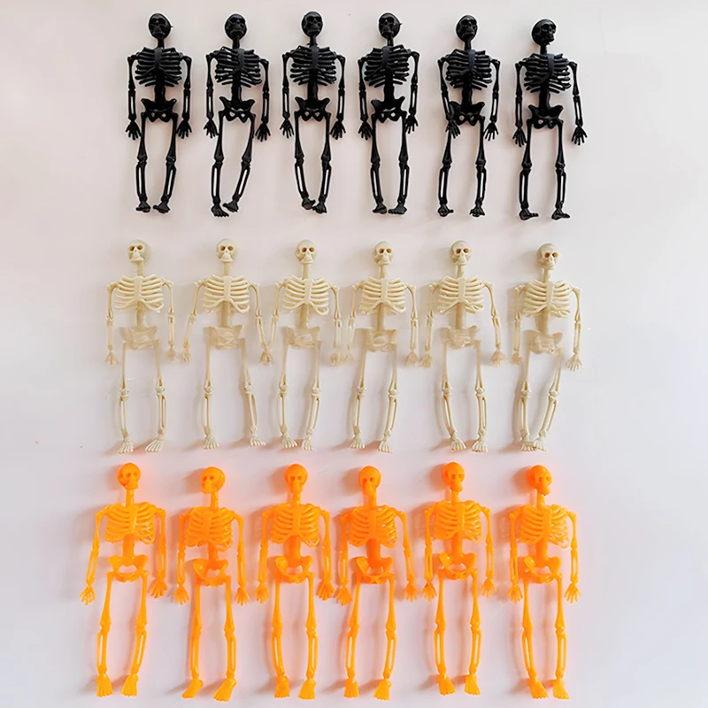 6 stücke Neue Halloween Themed Scary Orange Schwarz Grau Skeleton Anhänger Spukhaus Hause Schlafzimmer Desktop Dekoration Party Liefert – Detail 1