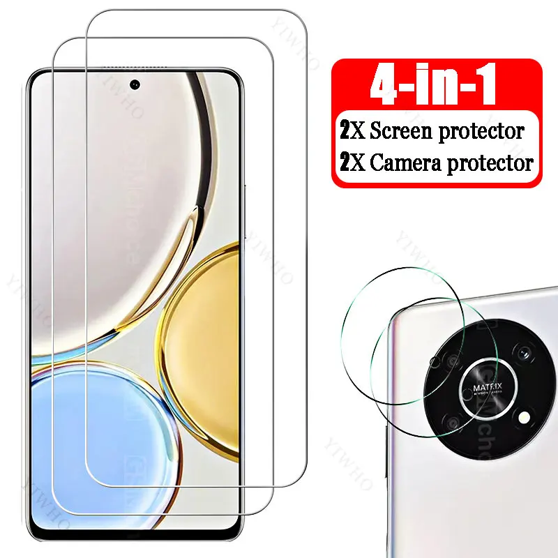 4in1 Full Cover For Huawei Honor X9 4G 5G Tempered Glass Protective Film Screen Protector 6.81