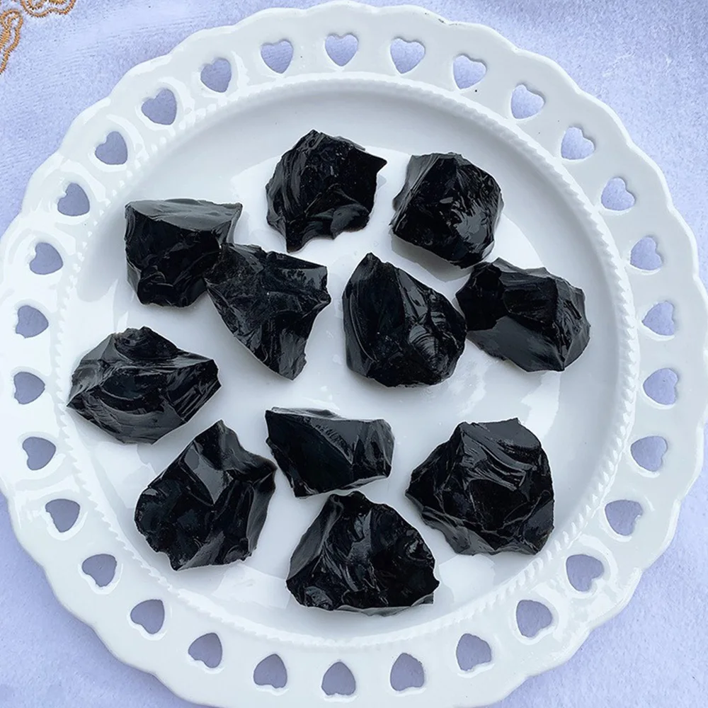 Rough Natural Black Obsidian Irregular Shape Raw Quartz Healing Crystals Stones Mineral Rock Specimen Decoration