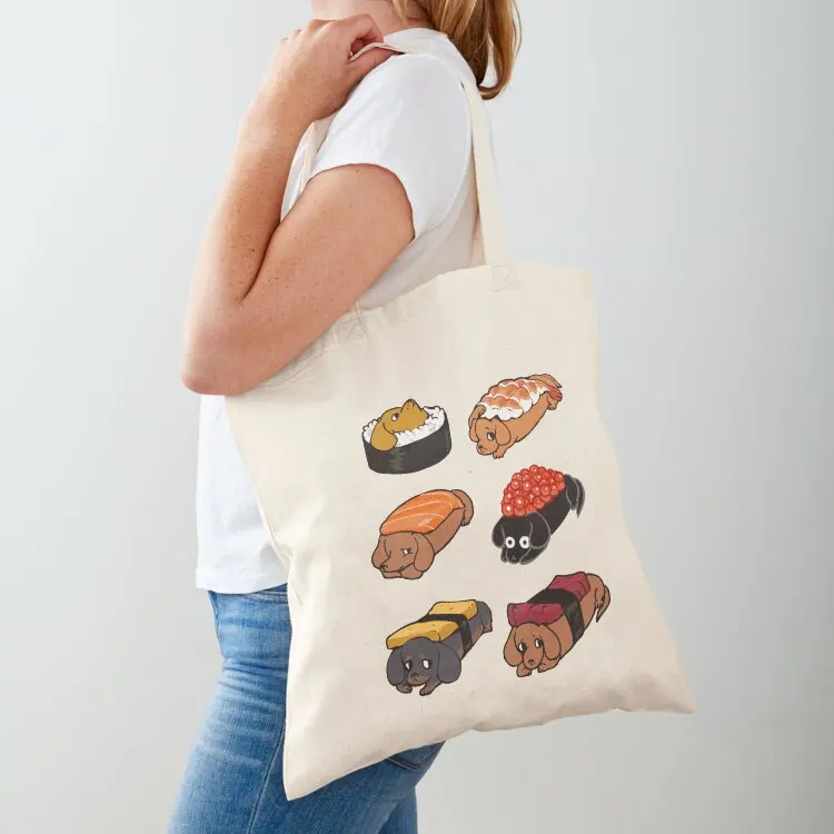 

Sushi Daschunds Tote Bag tote bag men shopper bag women canvas supermarket folding eco folding