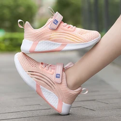 2023 Girls Running Shoes Child White Mesh Sneakers Student Kids Summer Female Fashion Children Autumn Colorful Sport Shoes Light