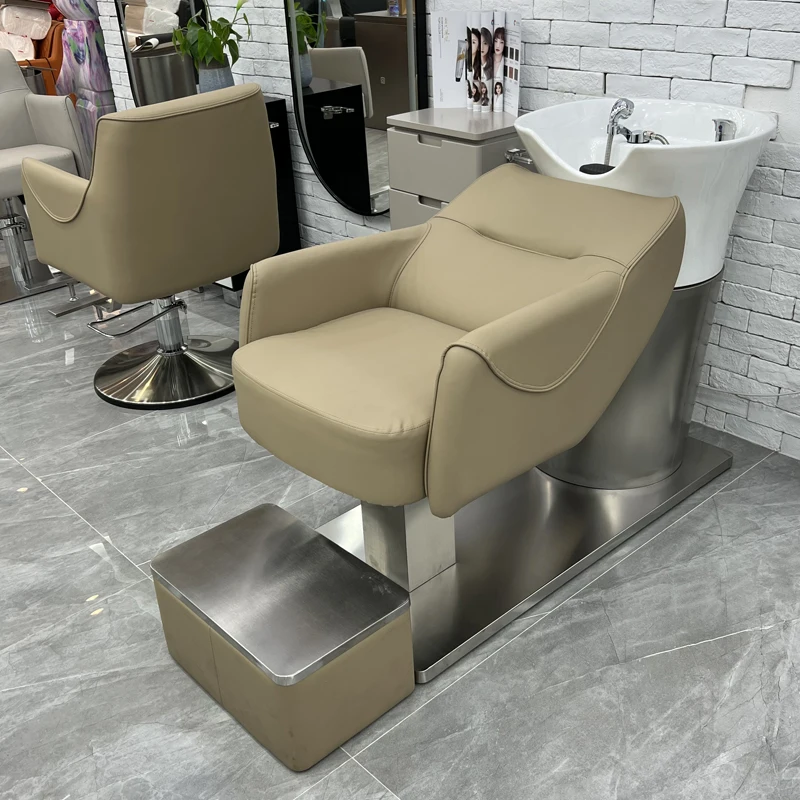 Friseur Rasier stuhl Shampoo Schönheits salon Haar wäsche Massage bett einfaches Styling Muebles Para Spa Friseursalon Möbel cy50xt