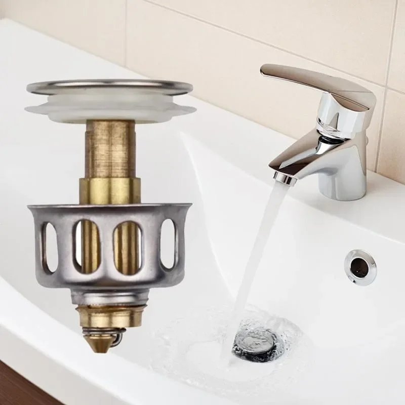 

1 PC Basin Up Drain Filter Gravity Flushing Universal Wash Basin Bounce Filter Sink Drain Vanity Stopper Up
