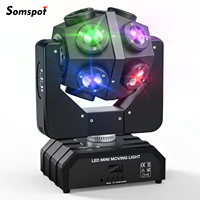 Somspot 150W Beam Moving Head Light RGBW Stage Effect Lighting Projector DMX512 Sound Activated for Disco Party Wedding Birthday