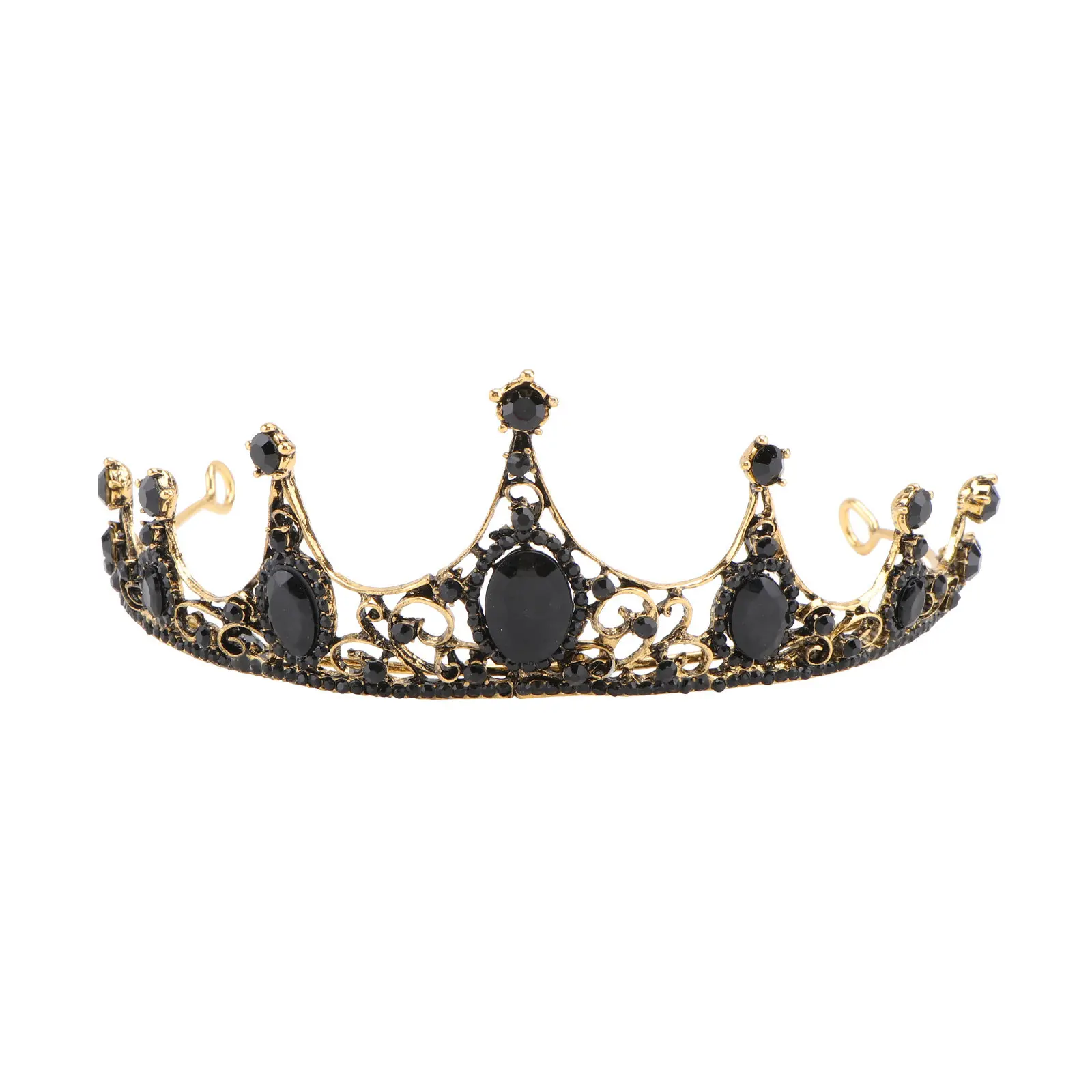 

Baroque Rhinestone Crystal Crown Alloy Tiara Headband for Wedding Bridal Party Photo Prop Bride Headdress Festival Decor