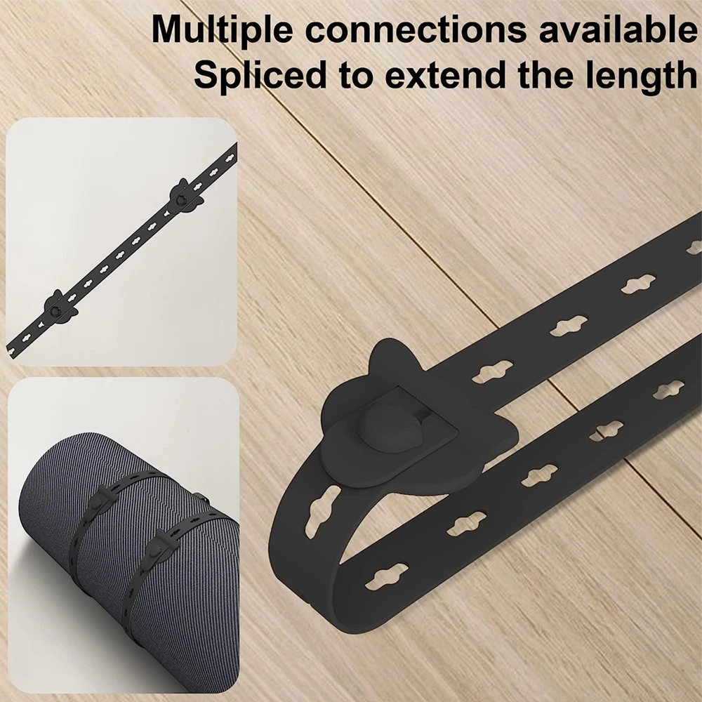 Reusable Cable Ties, 10x0.6inch Elastic Silicone Cord Organizer Straps for Bundling and Organizing Cable Wires
