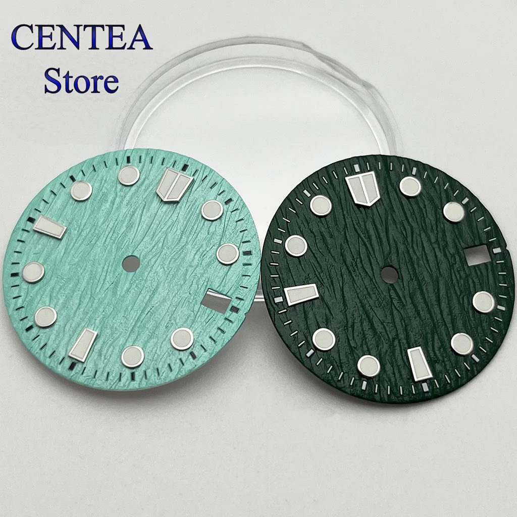 RICHUS 28.5mm black blue green white red orange sterile watch dial luminous fit NH34 NH35 movement fit 3/3.8/4.2 o\'clock crown ﻿