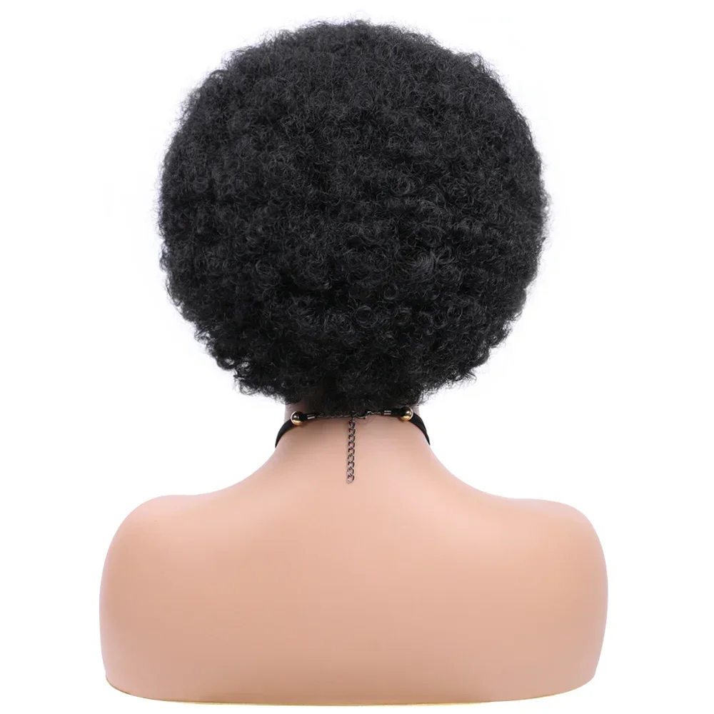 Perruques Afro Courtes Bouclées et Crépues pour Femme, 70s, Rebondissantes et Douces, Aspect Naturel, Tête Fluffy VPN, pour ixet 03 Utilisation