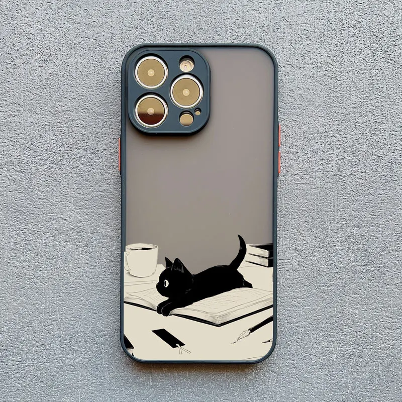 Süße Katze Becher Trinken Paar Handyhülle für iPhone 17 12 11 Pro Max 16 15 14 13 Pro Max Mini X XR X 16 15 Plus stoßfeste Abdeckung – Detail 2