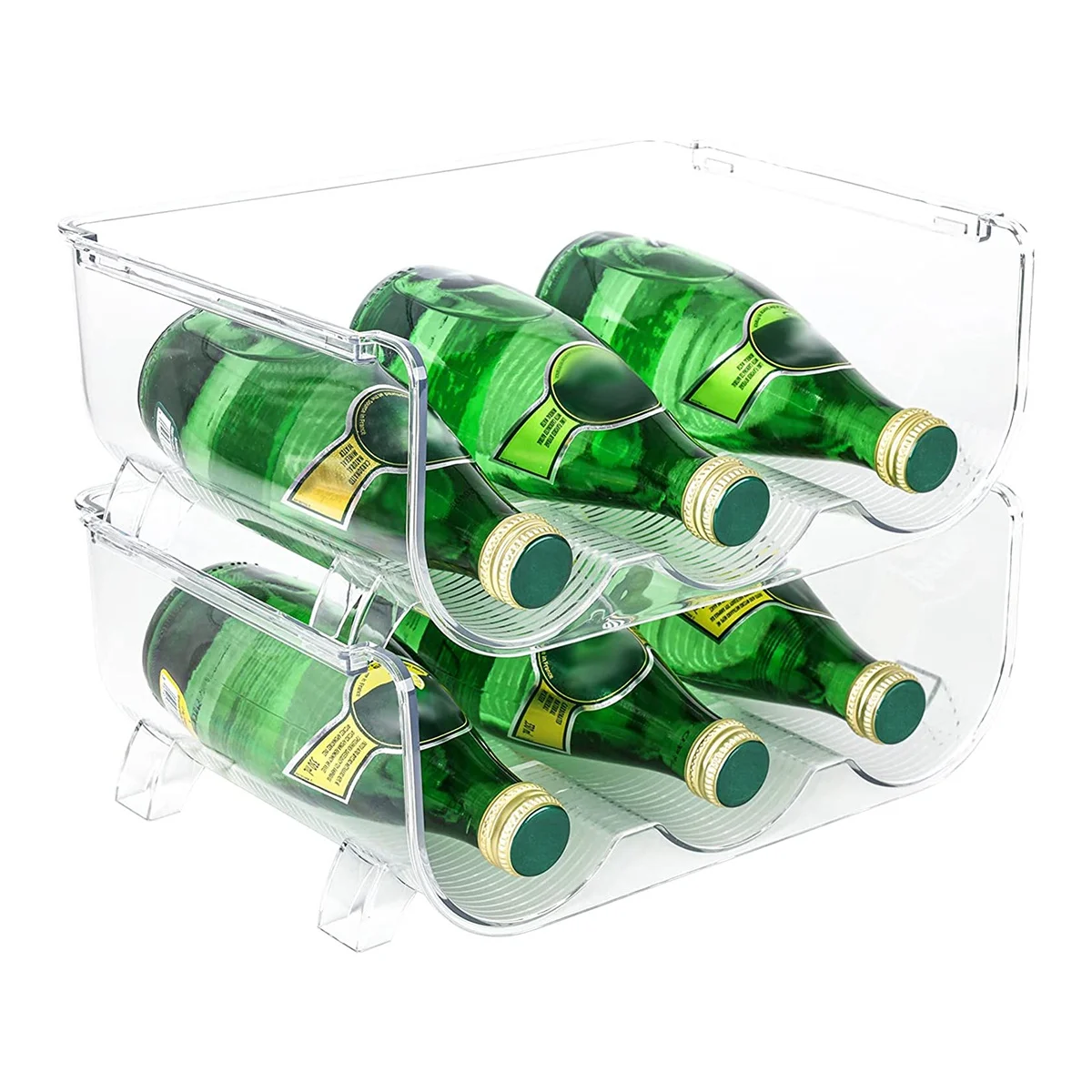 4 Pack Water Bottle Organizer, Storage Holder for Kitchen Organization, Fridge, Pantry, Cabinet, Cup Rack Shelf