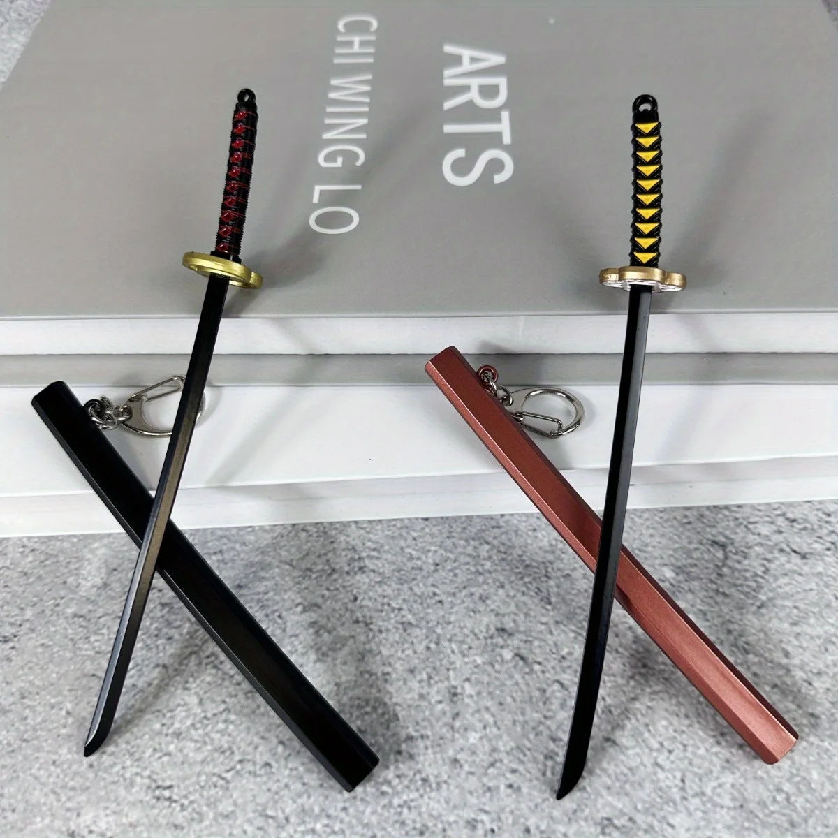 Figura de acción de Mini Katana de Anime de 6 pulgadas, tamaño Real, Metal japonés, pequeña hoja de cuchillo Ninja, espada samurái Original, regalo de decoración