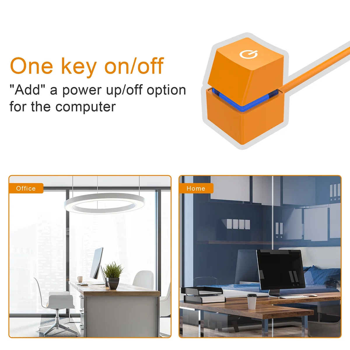 2M Computer Desktop Switch with Colorful LED Lights PC Motherboard External Start Power On/Off Button for Home Office